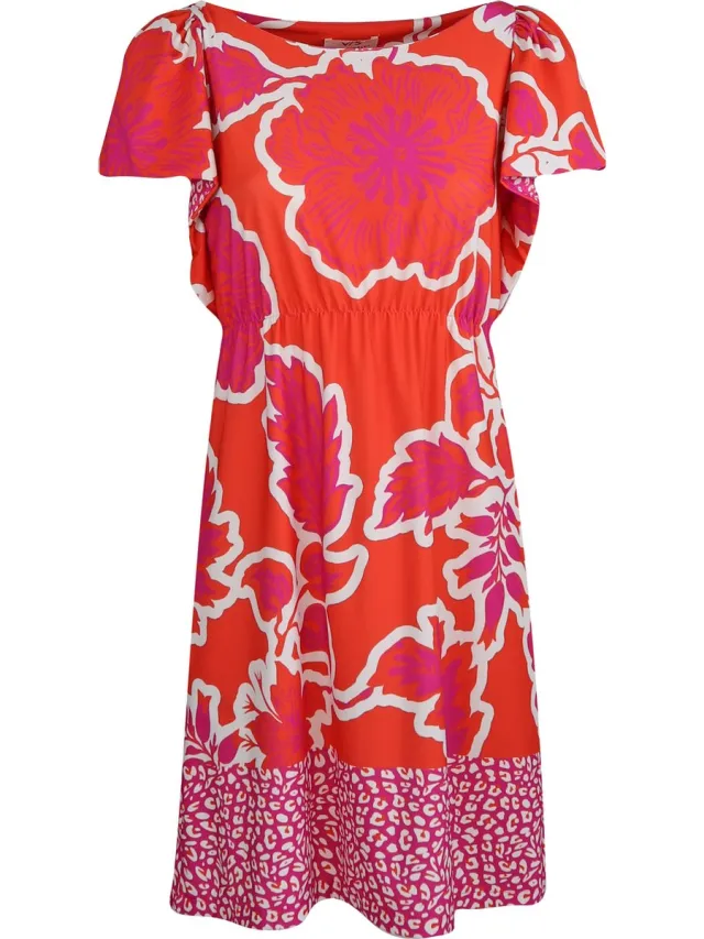 Very Simple Verysimple • korte oranje jurk • maat XS (IT40)
