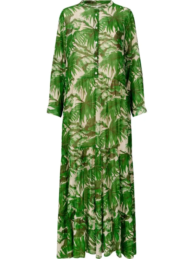 Lollys Laundry Neell Maxi Dress Ls Dames - Jurk - Groen