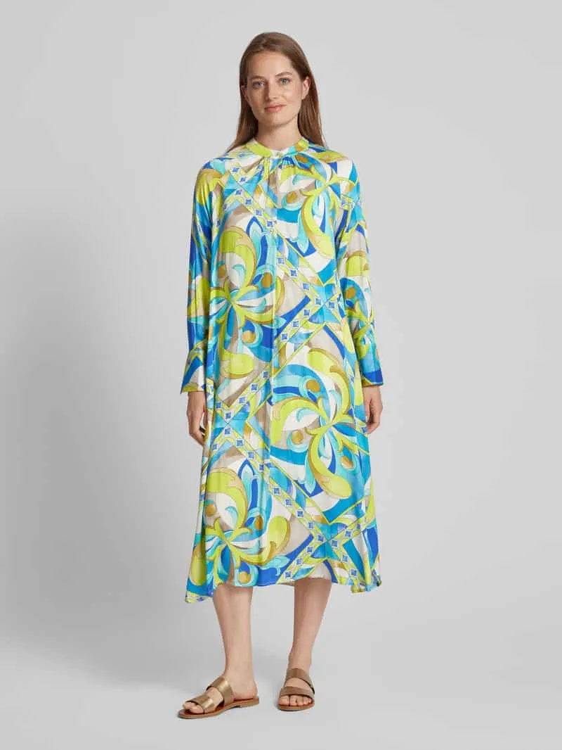 Emily Van den Bergh Midi-jurk met all-over print Geel