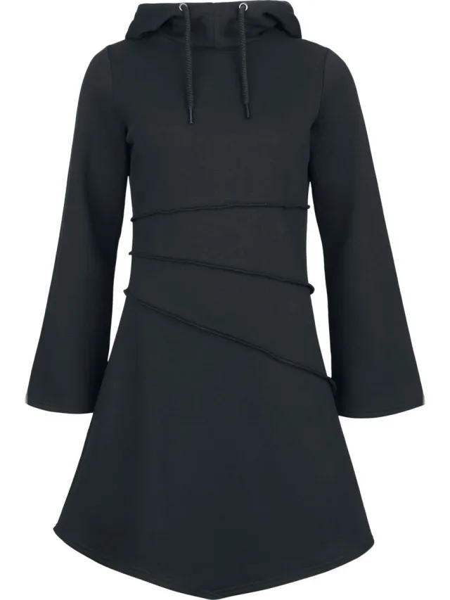 Black Premium by EMP Zwarte cropped jurk met capuchon - Dames