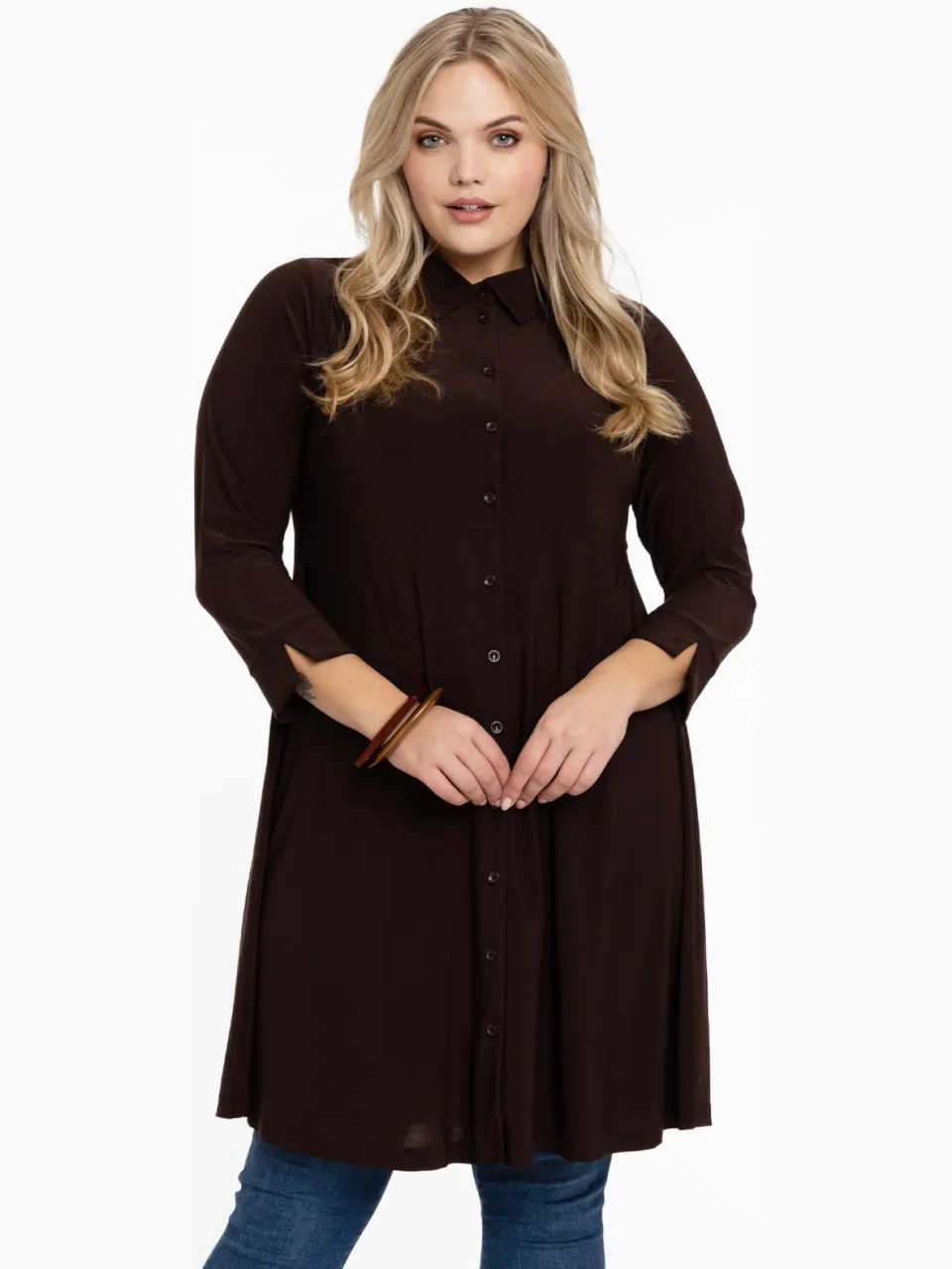 Yoek Blouse-jurk | Bruin