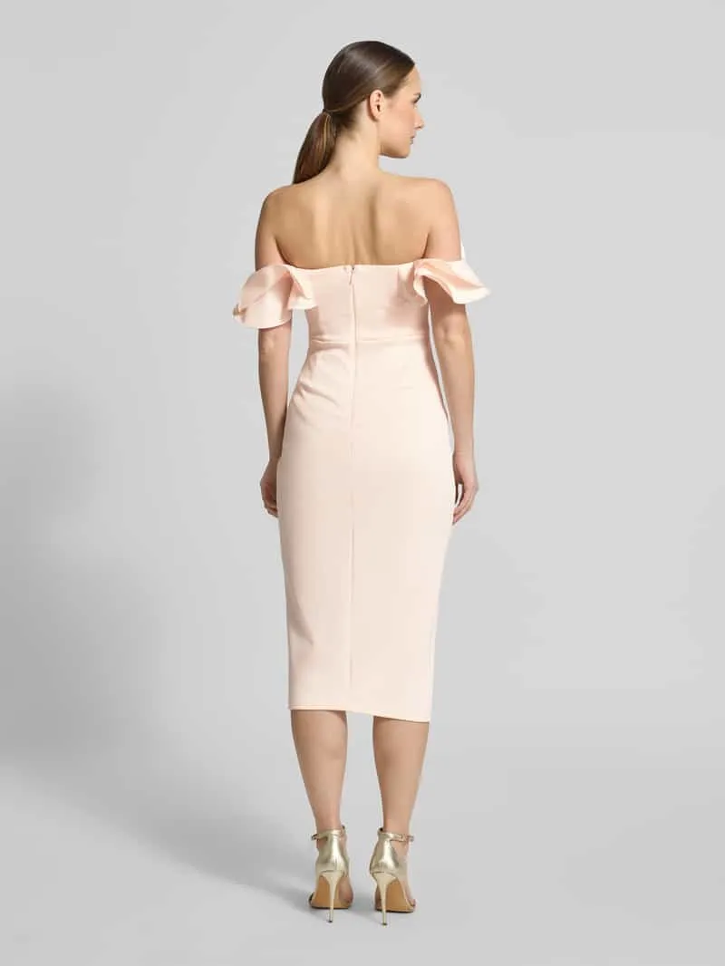 Lipsy slim fit midi-jurk met loopsplit roze, foto 3