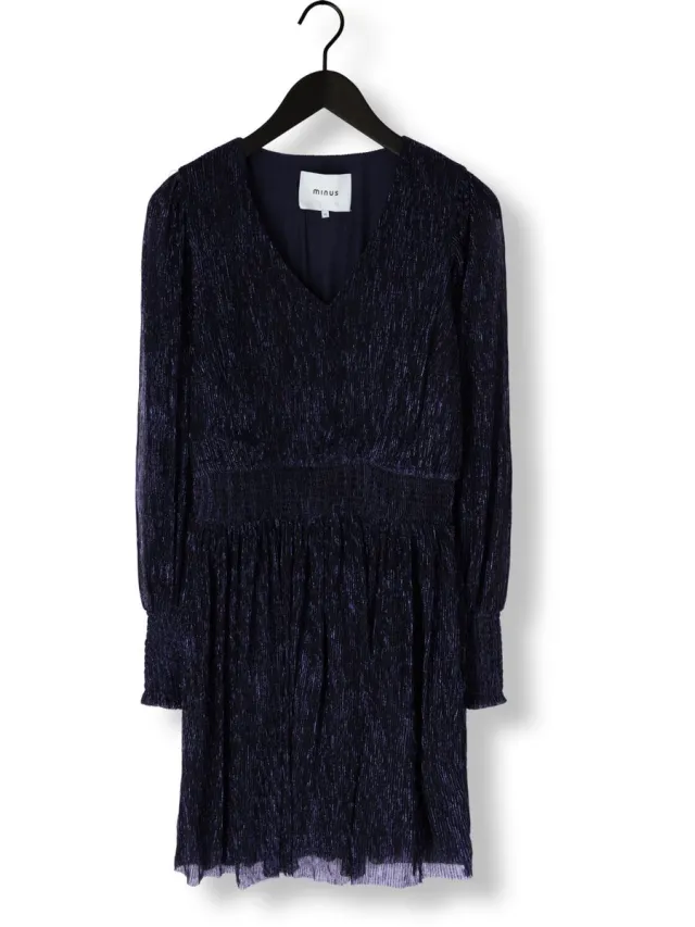 Minus Mavena Short Dress Dames - Jurk - Donkerblauw