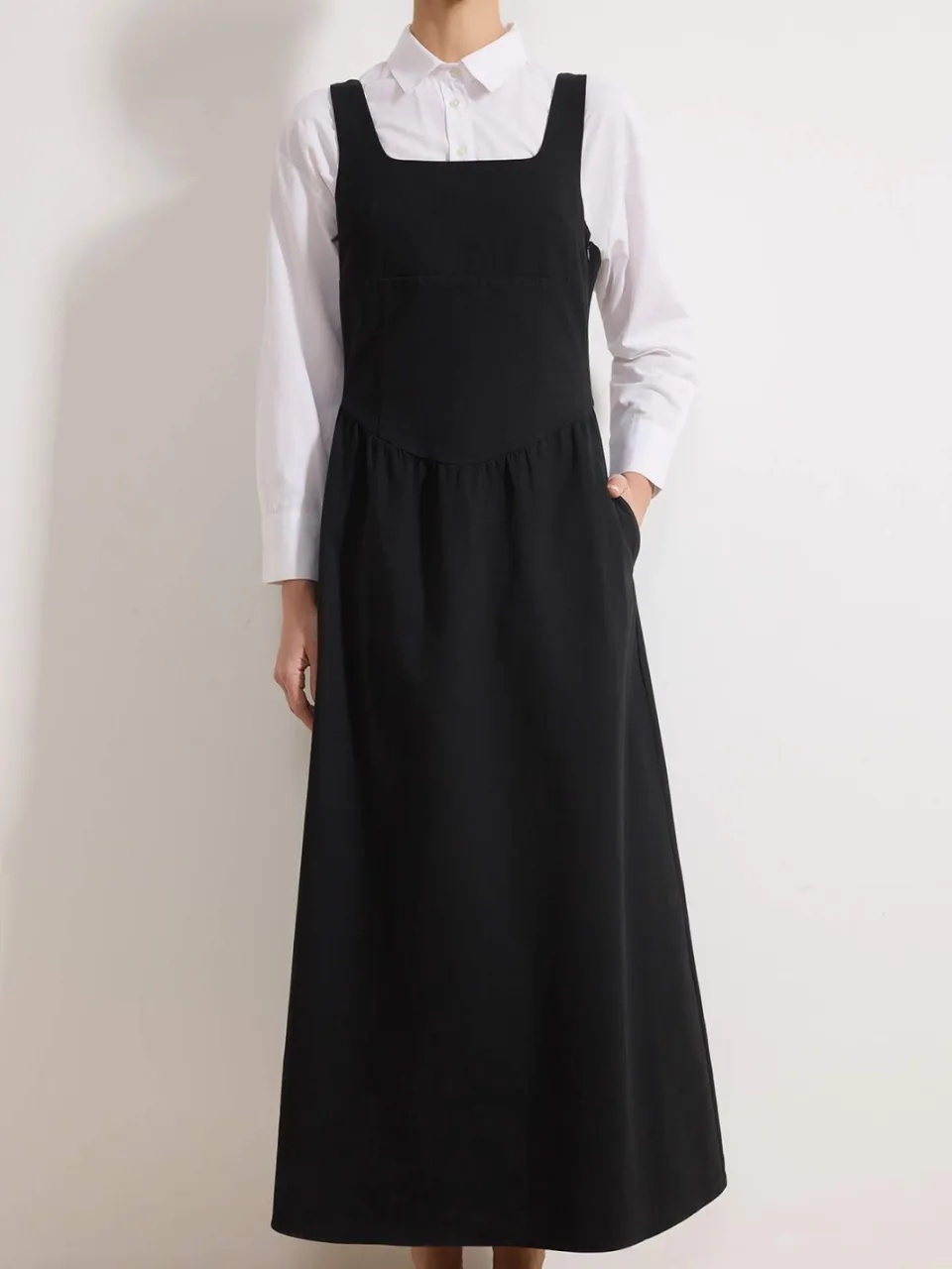 Turkishsouq Platte, mouwloze maxi-jurk voor dames, casual/dagelijks, skaterjurk met hijab. zwart, foto 2