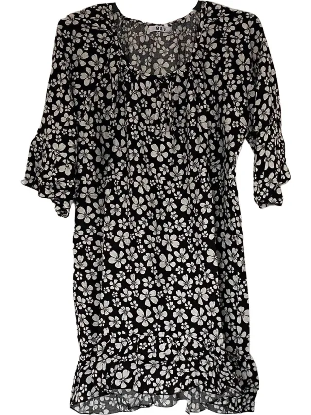 AWR Fleurige Zomer Jurk / Dress | Zomerjurk | Bloemen Print | Zwart