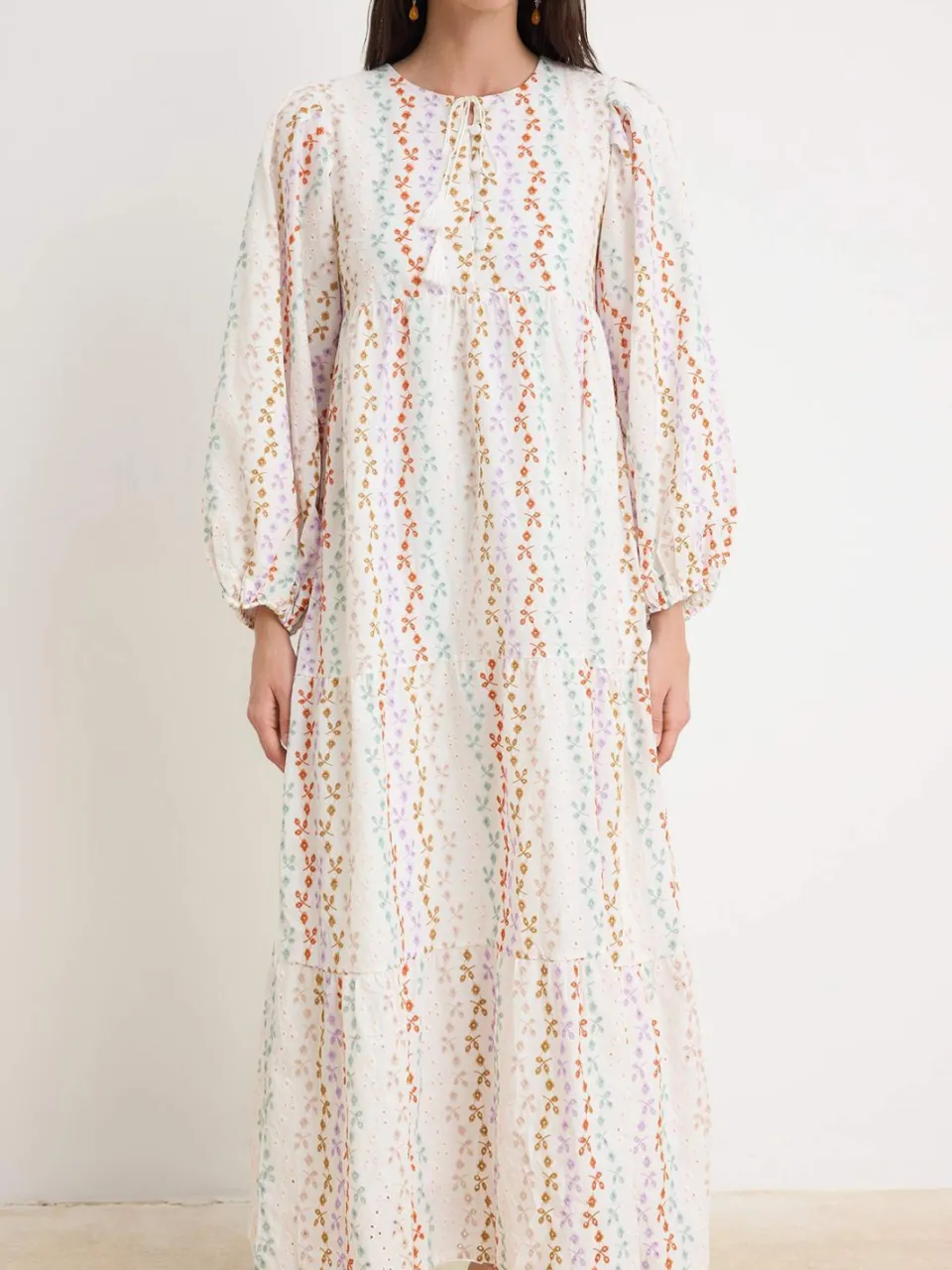 Trendyol Modest Dames Meerkleurig Effen Maxi Lang A-lijn Modest Jurken veelkleurig, foto 2