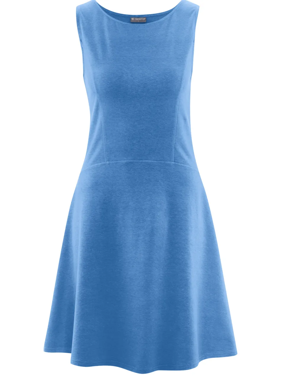 HempAge dames vegan Zomerjurk Mouwloze Jersey Jurk Ocean blauw, foto 2