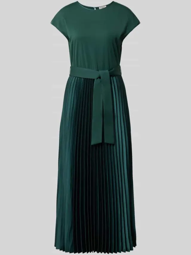 Max Mara regular fit vrijetijdsjurk met plooirok model 'GELA' donkergroen, foto 2