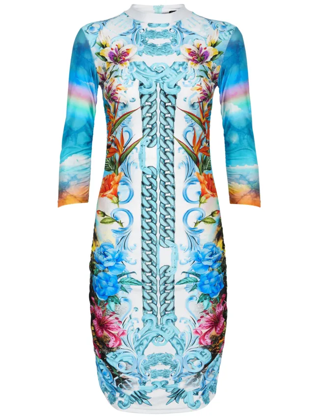 Philipp Plein Korte Jurk Hawaii lichtblauw, foto 2