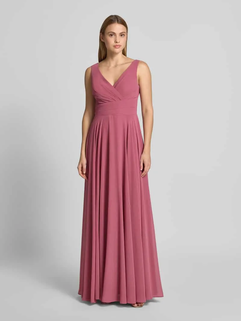 TROYDEN COLLECTION maxi-jurk van chiffon in wikkellook Mauve