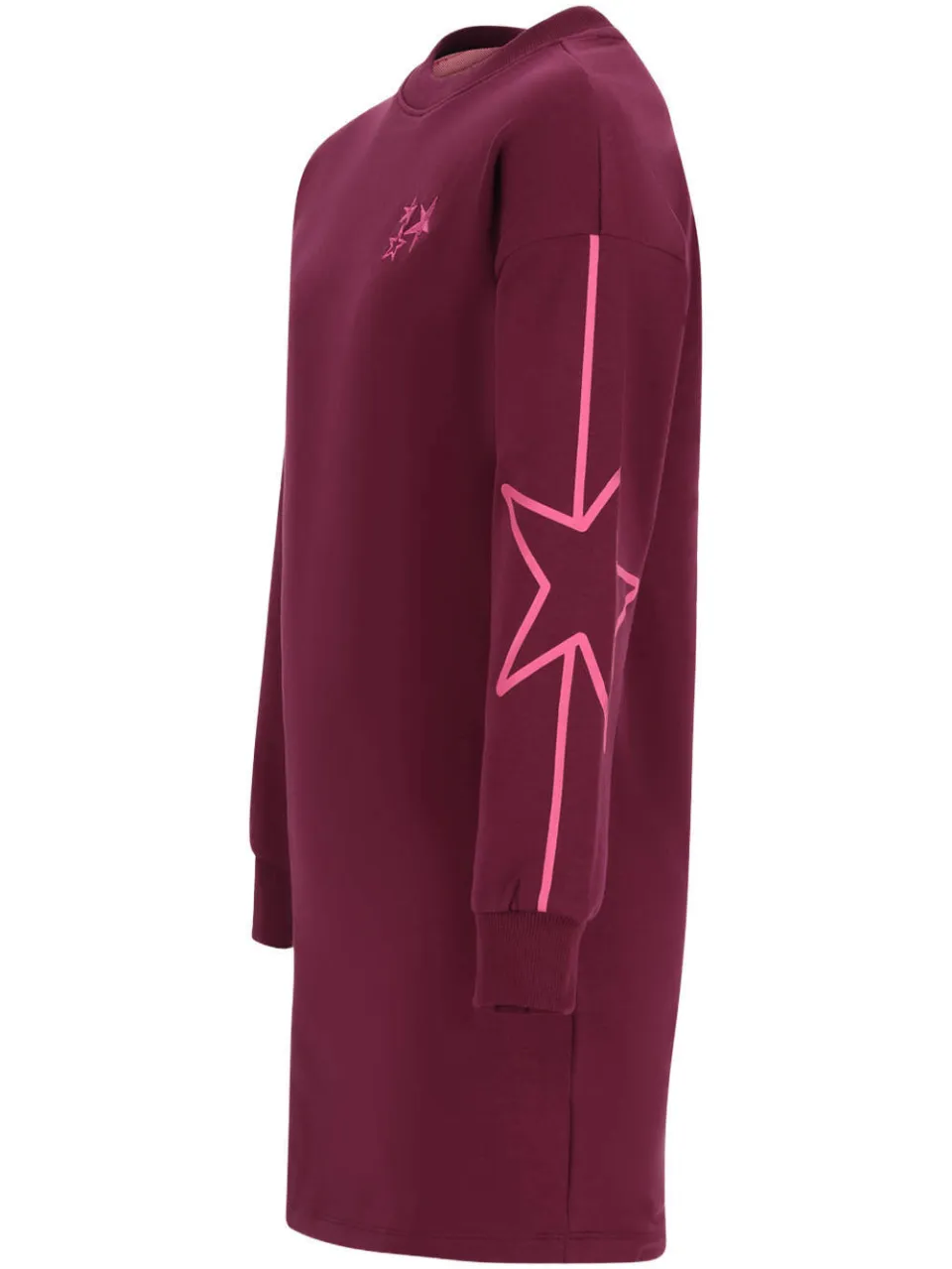 TYGO & vito Daisy midi sweatjurk met sterren donkerrood, foto 4