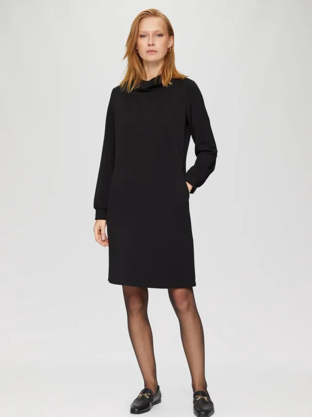 S.Oliver female - Jurk met cowl-hals zwart