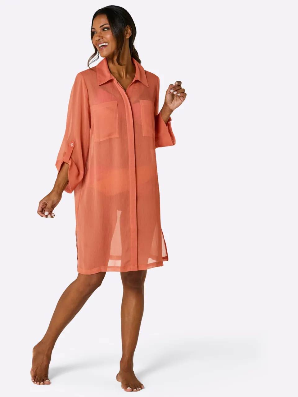 Strandblouse papaya