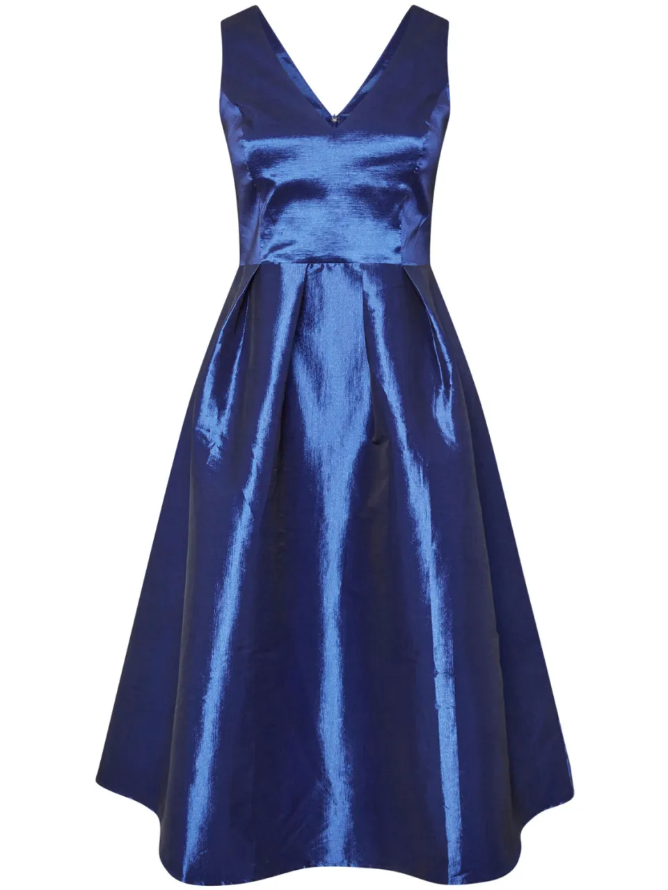 Yours London Midijurk Met Plooidetail En Vhals In Donkerblauw blauw, foto 5