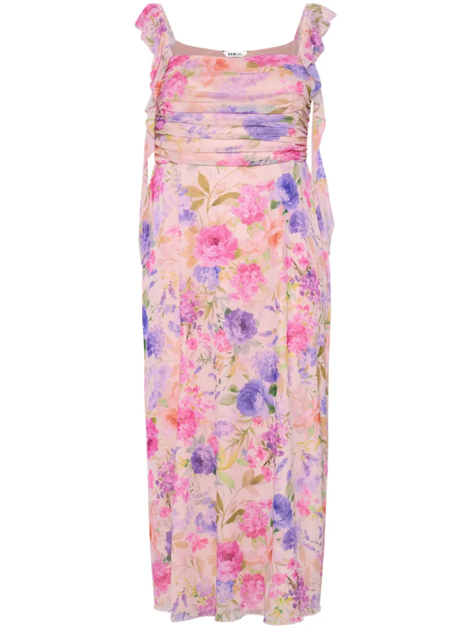 Yours London Nude Jurk Met Bloemenprint En Ruches, foto 4
