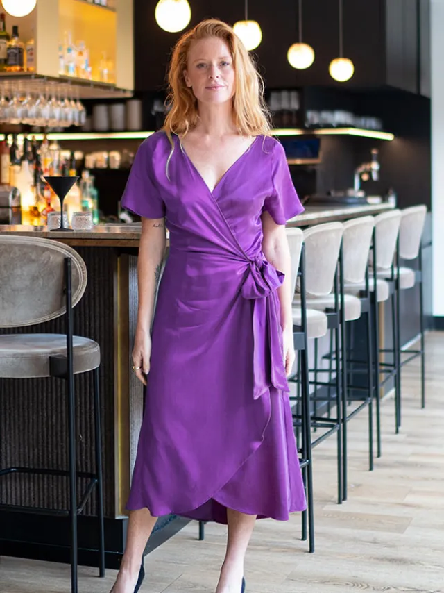Sophie Stone dames vegan Feestjurk Sophie Stone Paars