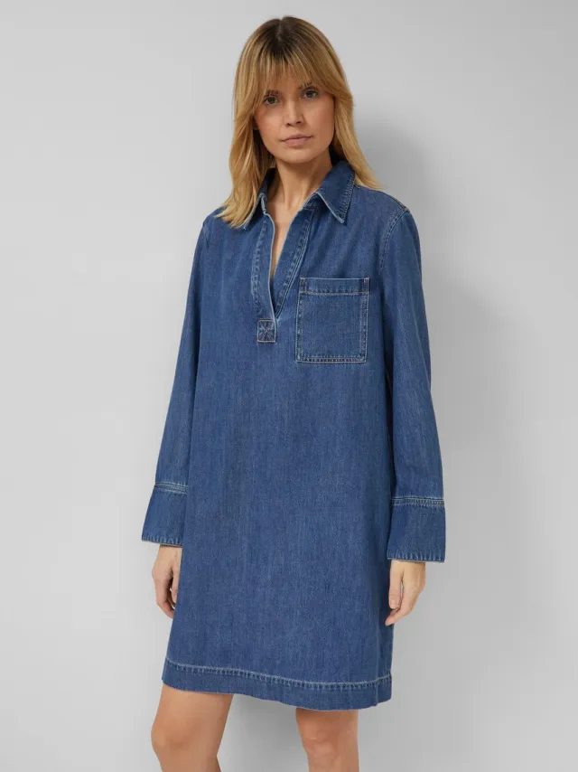 S.Oliver female - Denim jurk met steekzakken blauw