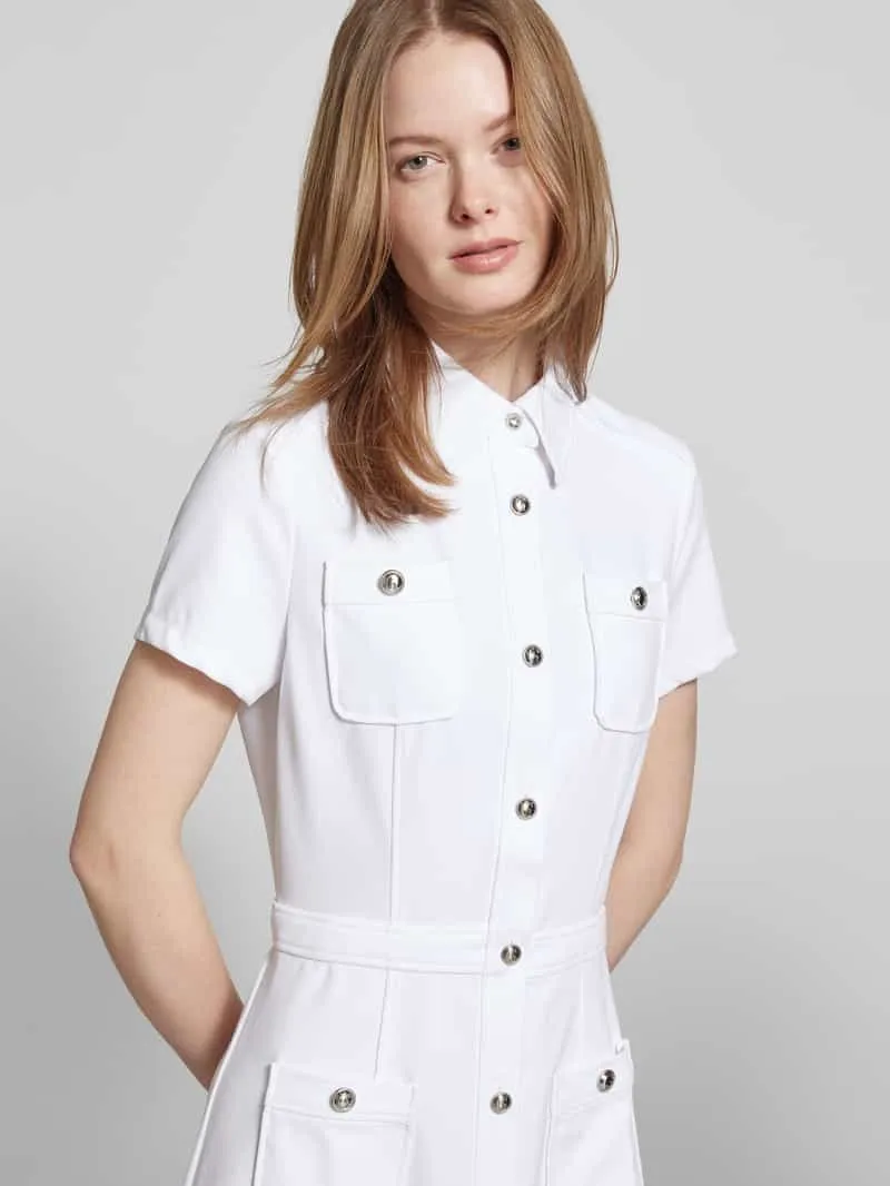 Guess Mini-jurk met opgestikte zakken, model 'ELORA' wit, foto 5