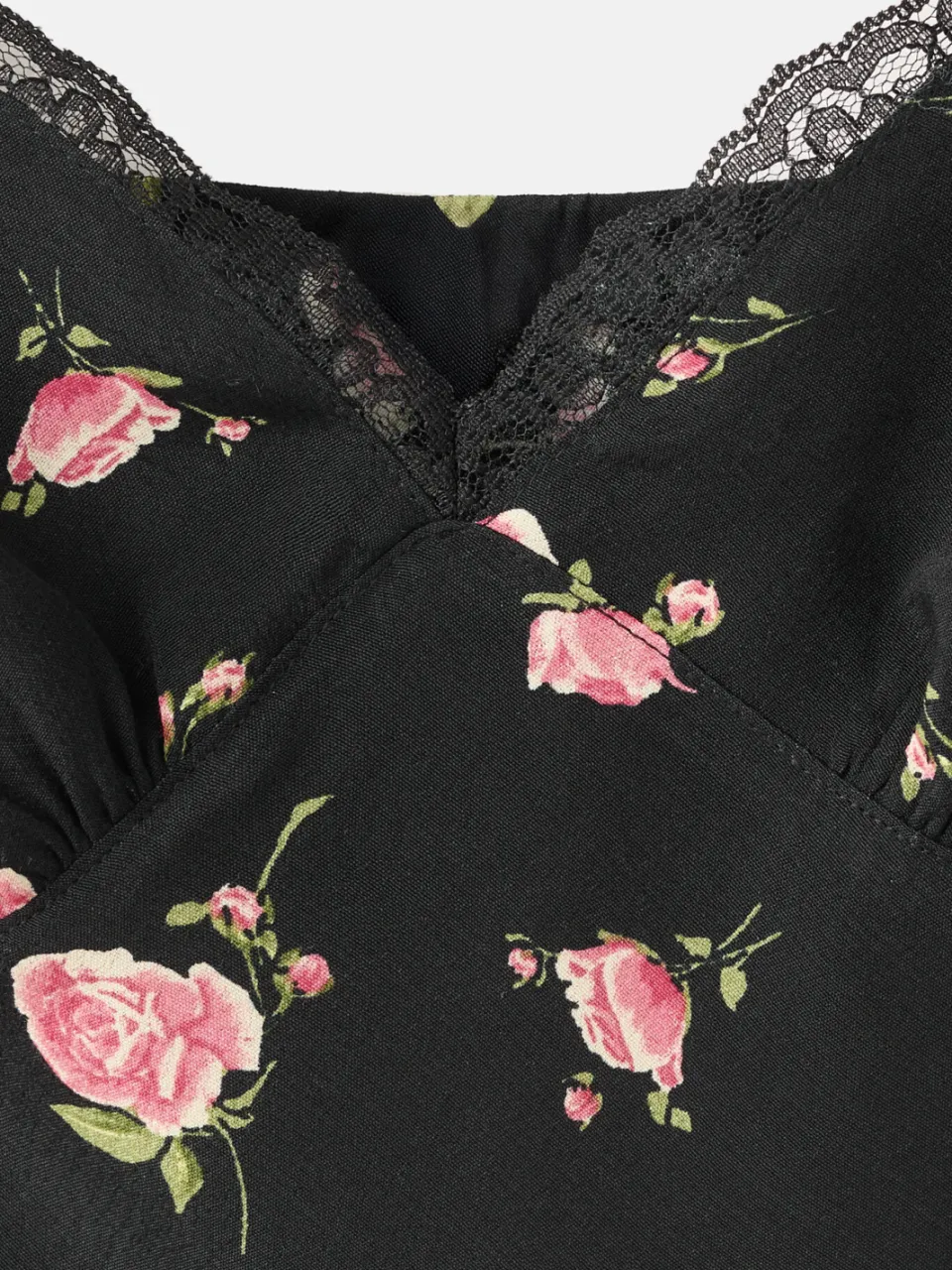 Mango viscose gebloemde jurk - zwart, foto 6
