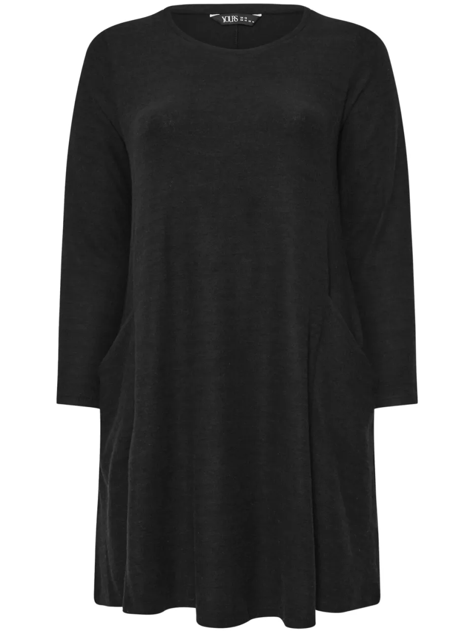 Yours Zwarte Soft Touch Pocket Jurk, foto 4
