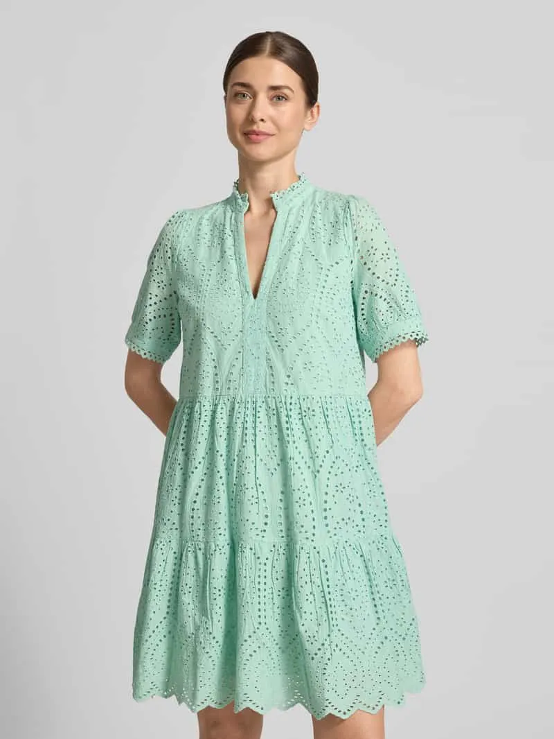 Yas Mini-jurk met ajourwerk model 'Holi' Mintgroen