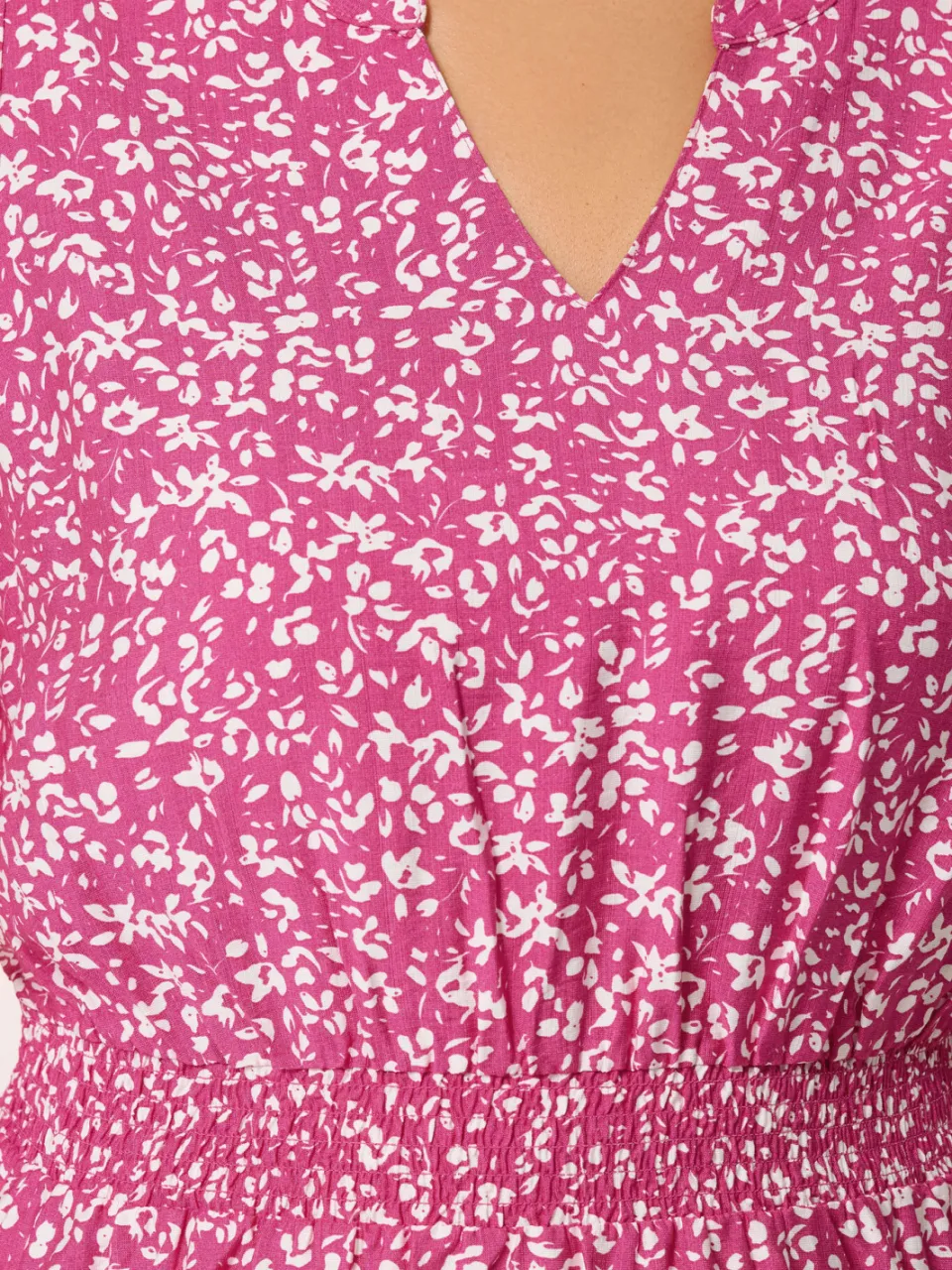 Yours Roze Jurk Met Bloemenprint En Pofmouwen, foto 4