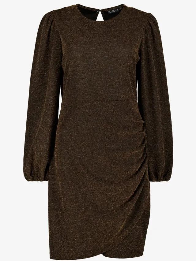 TwoDay dames party jurk zwart met gouden shimmer