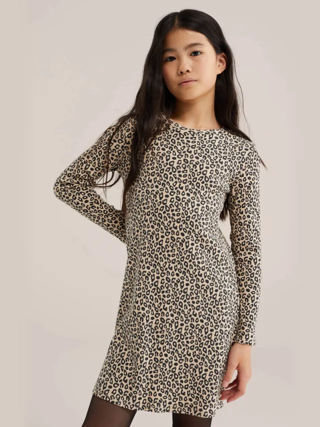WE Fashion midi jurk beige