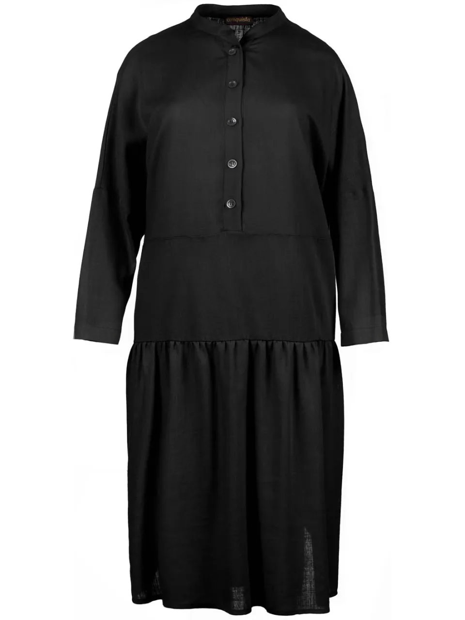 Conquista Oversized zwarte jurk met knopen, foto 2