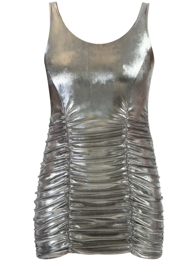 Faina Gebreid mini-jurkje Dames Zwart metallic, foto 2