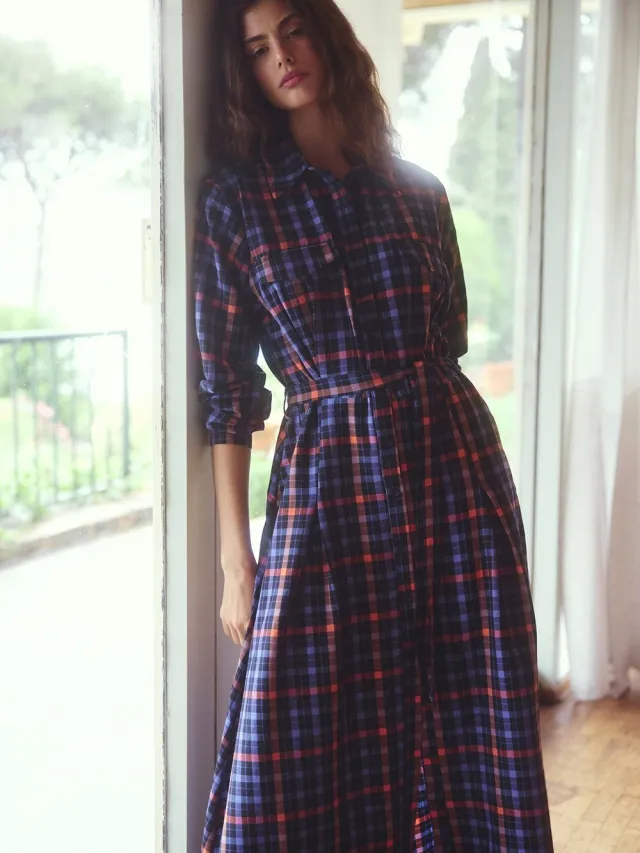 TOUCHÉ PRIVÉ Maxi blousejurk met riem - Paars - Dames