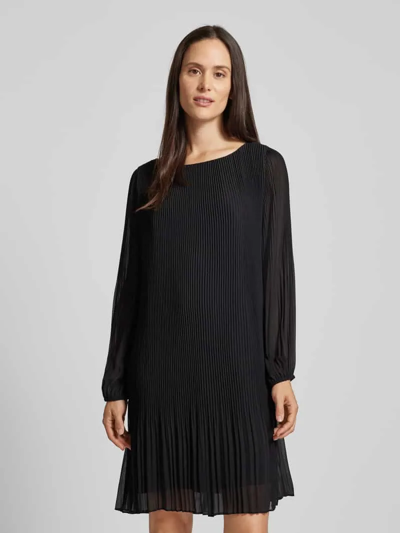 s.Oliver Soepele jurk met lange mouwen van geplooid chiffon Black