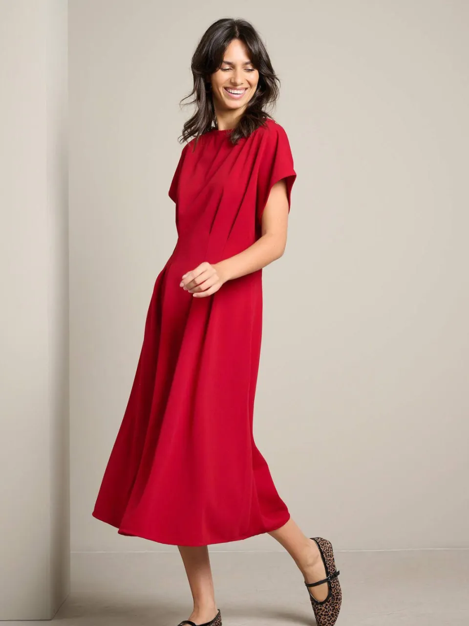 LOLALIZA midi jurk - rood, foto 5
