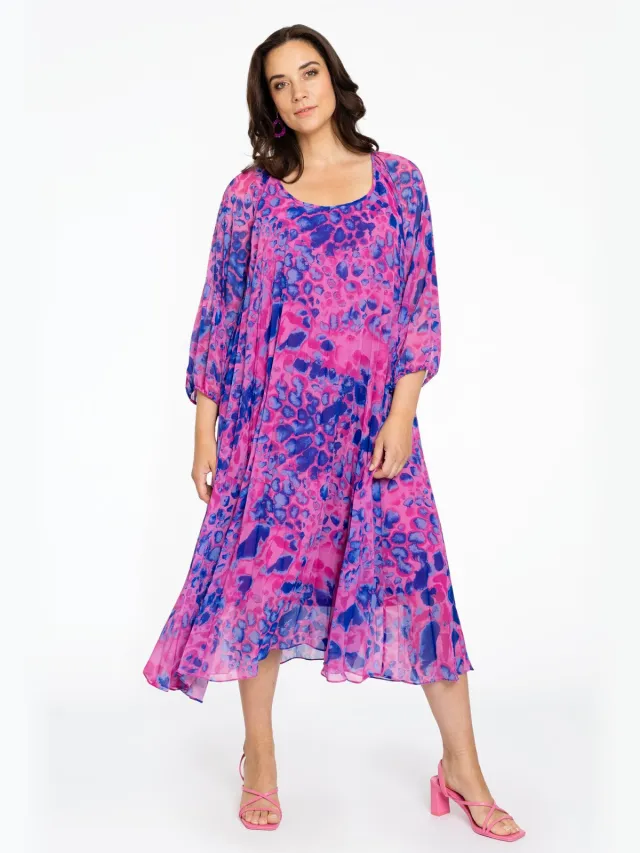 Yoek Jurk plisse FIERCE | Roze