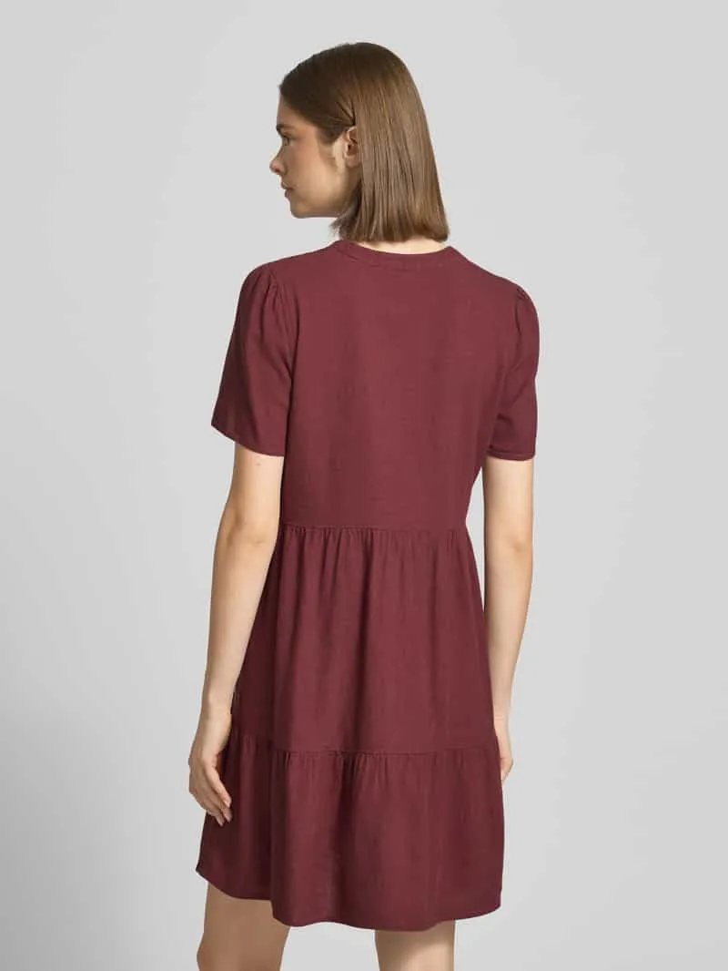 Only A-lijn vrijetijdsjurk van mix van viscose en linnen model 'TIRI-GOA' mauve, foto 3