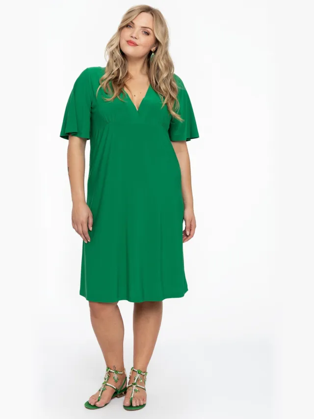 Yoek Jurk met V-hals | Groen
