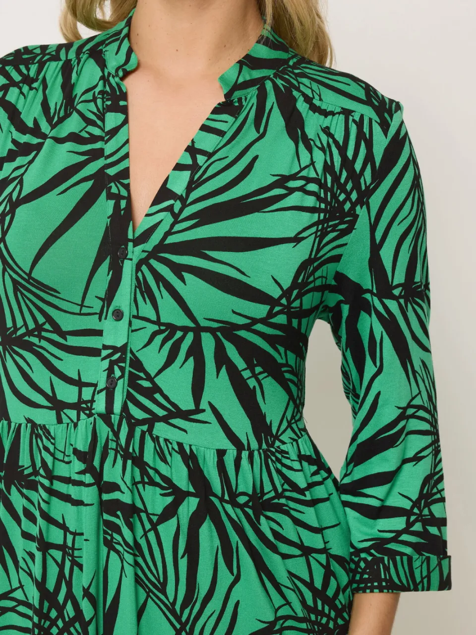 Yours Groene Midijurk Met Bladprint-56, foto 3