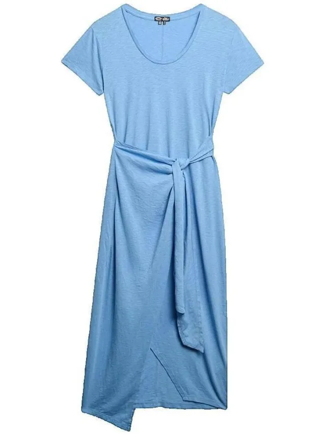 Jurk Superdry Slub Wrap blauw, foto 2