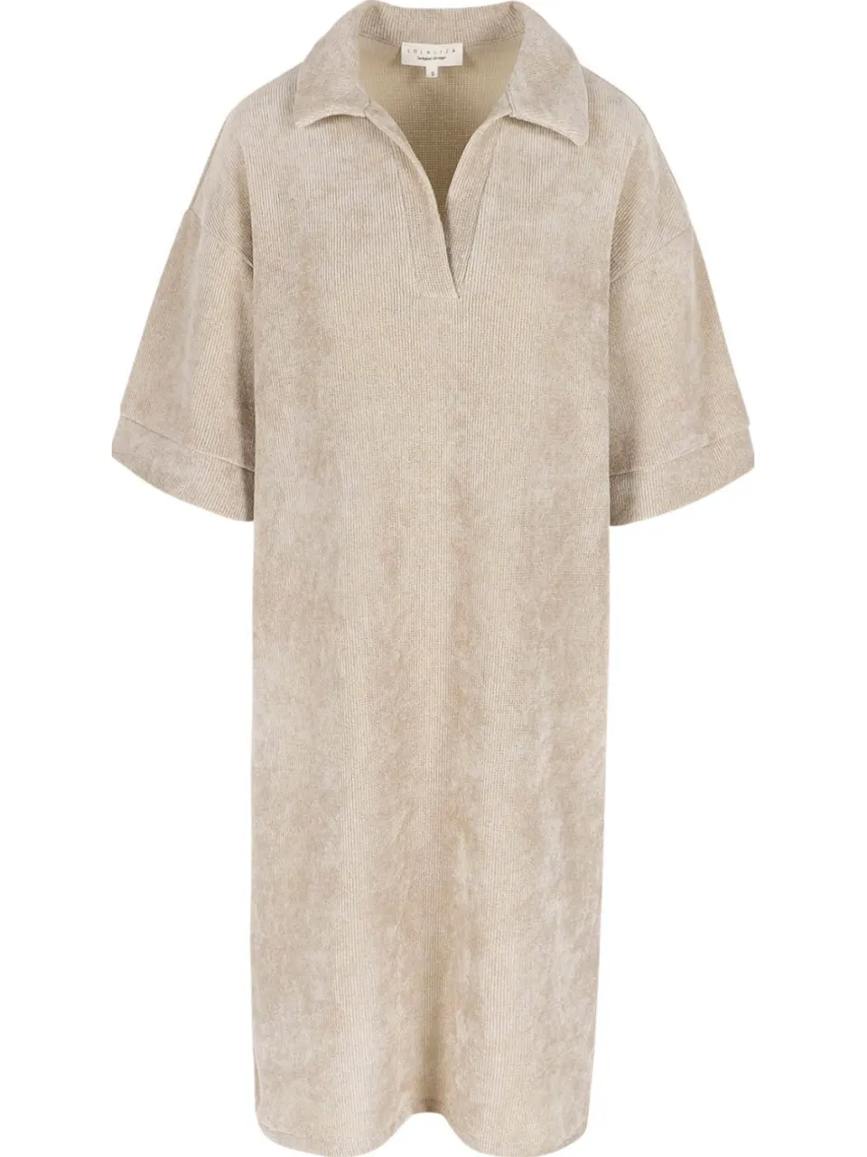 LOLALIZA fluwelen midi jurk - beige, foto 2