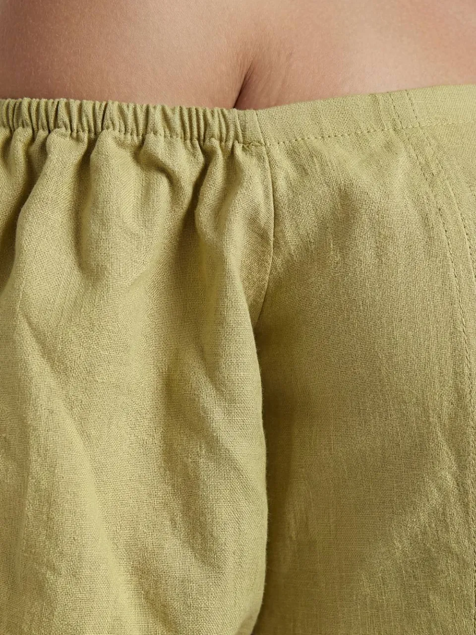 boohoo Dames Zwangerschaps Linnen Pofmouw Bardot Maxi Jurk pistache, foto 2