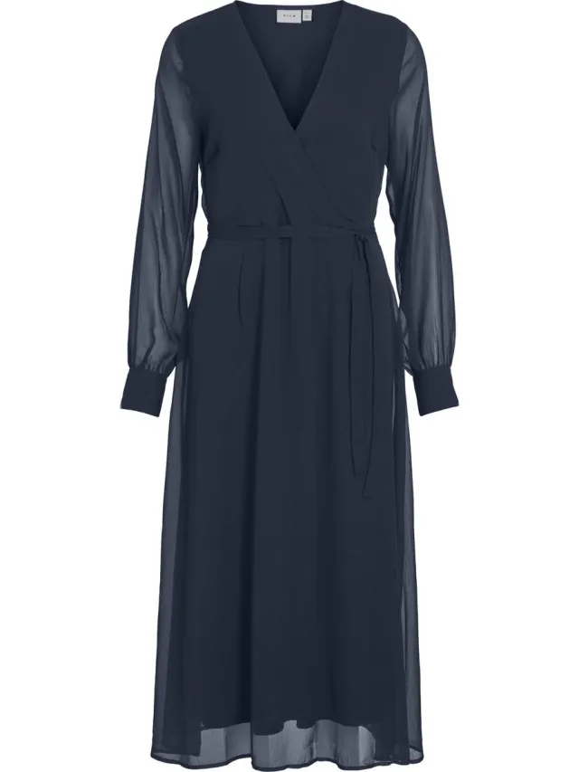Vila maxi-jurk VIFALIA lane mouwen Navy Blazer