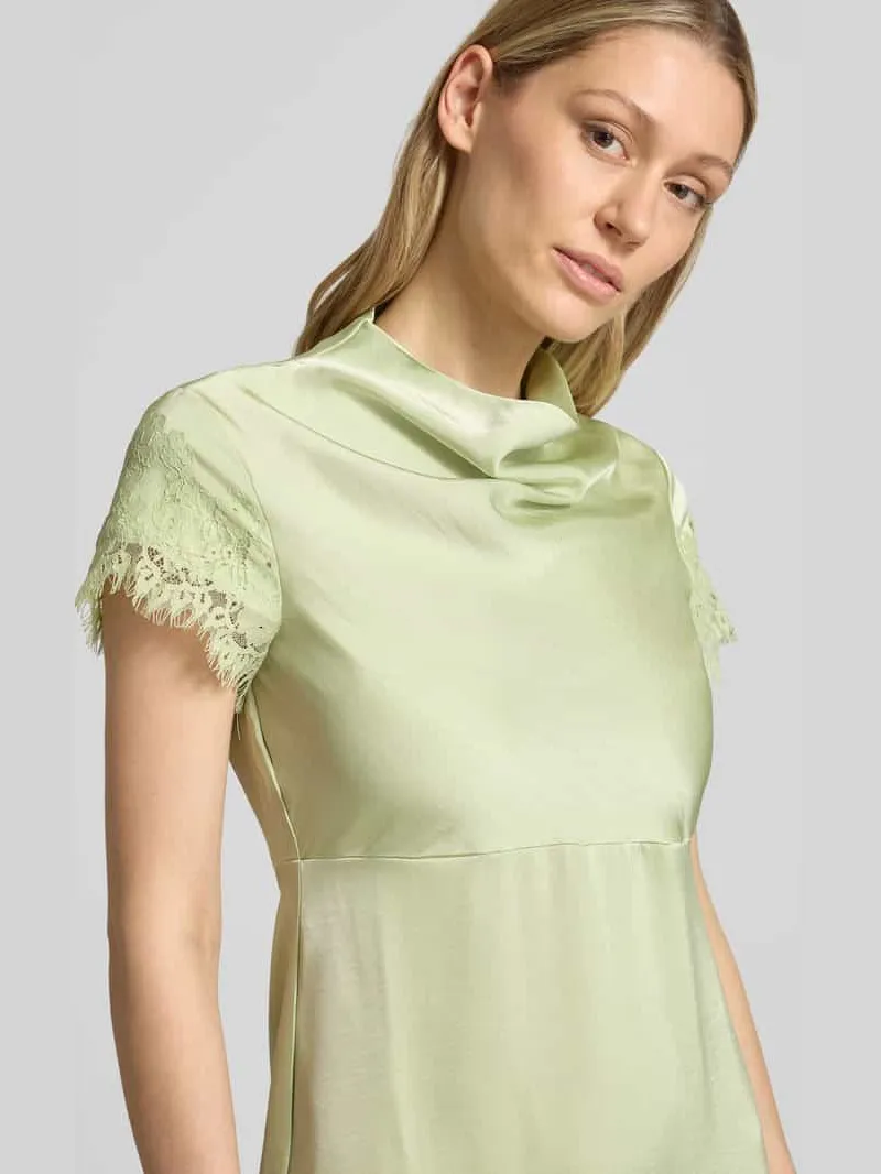 Vero Moda A-lijn avondjurk van satijn model 'RITA' groen, foto 3