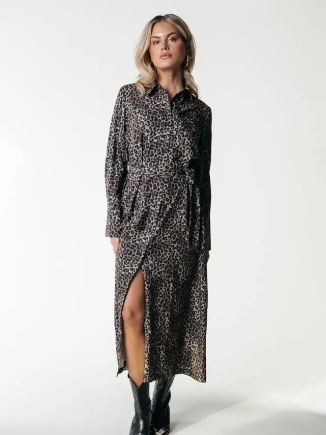 Colourful Rebel Desiree Leopard/Panterprint Maxi Dress Warm Brown