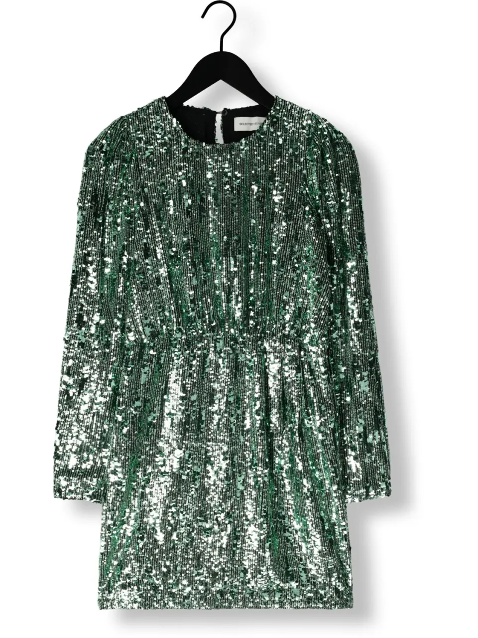 SELECTED WOMEN Dames Jurken Slfari-colyn Ls Short Sequins - Groen, foto 2