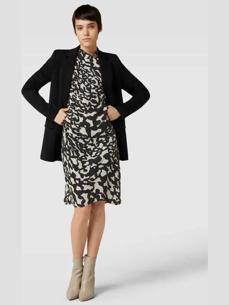 Luisa Cerano Knielange jurk van viscose met dierenmotief offwhite, foto 2