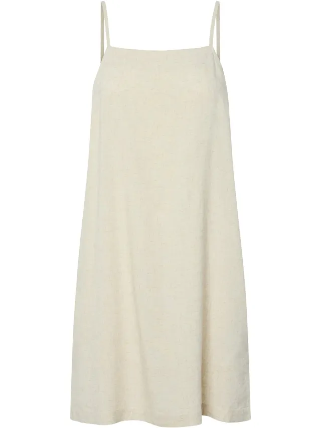 Pieces midi-jurk PCPIA BANDJES LINNENMIX Birch