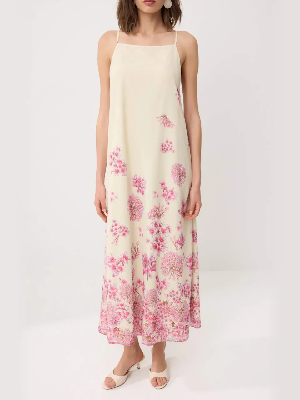 Trendyol TRENDYOLMİLLA Dames Meerkleurig Bloemen Maxi Mouwloos Recht Jurken veelkleurig, foto 2