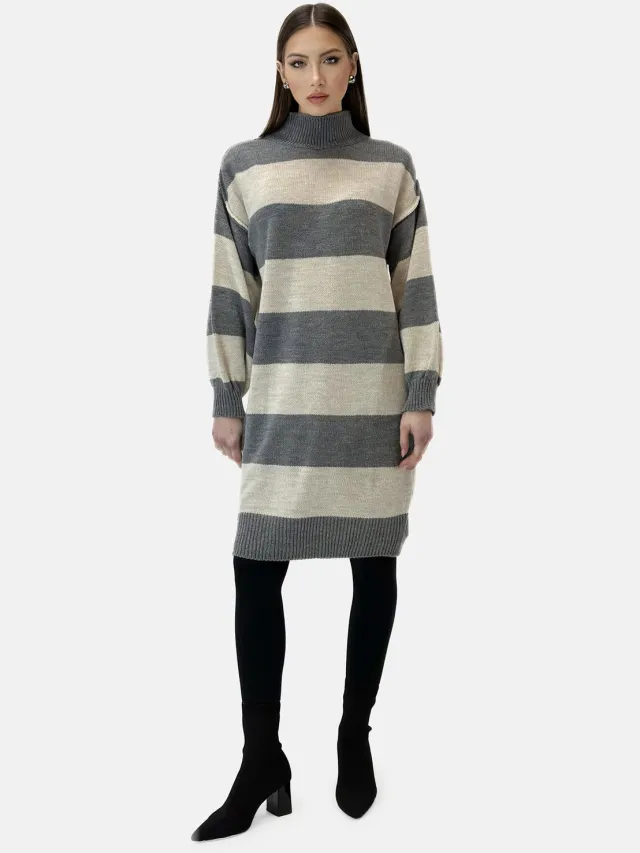 Elara Strickkleid Grau