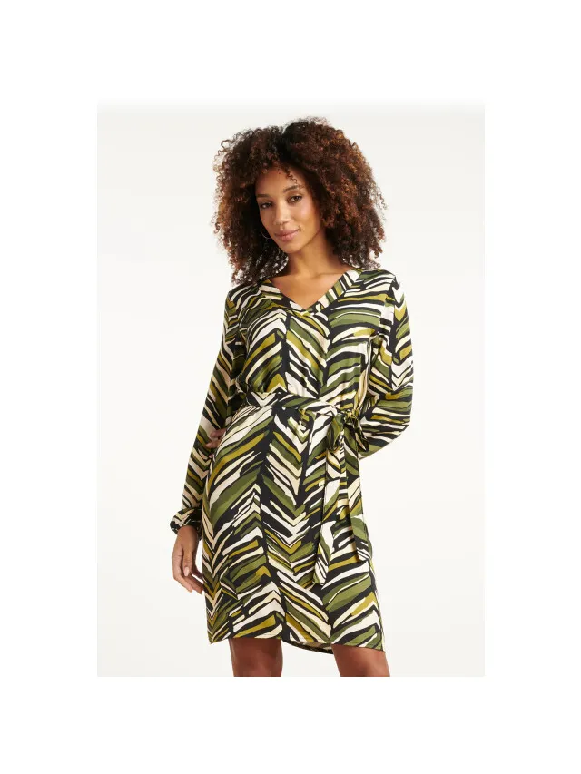 Smashed Lemon Army groen korte zig-zag print jurk Bruin/Groen