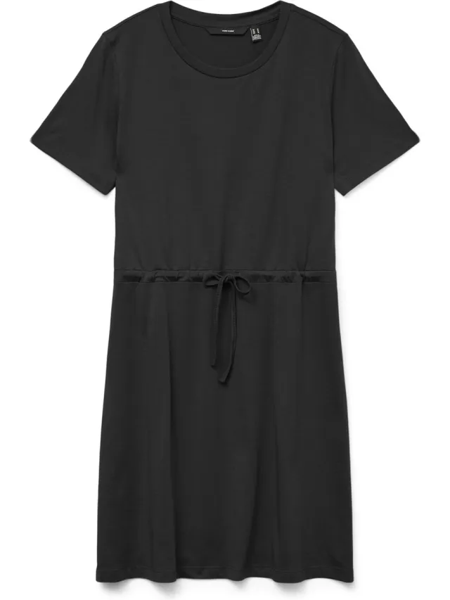 Vero Moda VMLUNA SS SHORT STRING DRESS JRS NOOS - Dames - Mini jurken Black